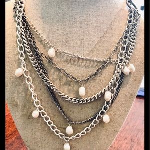Stella & Dot Avery Multi Chain Pearl Necklace